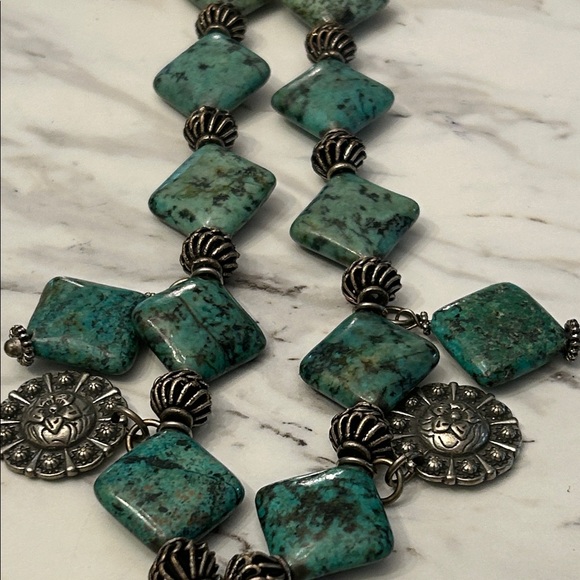Turquoise Beaded Cross Necklace - Picture 8 of 9